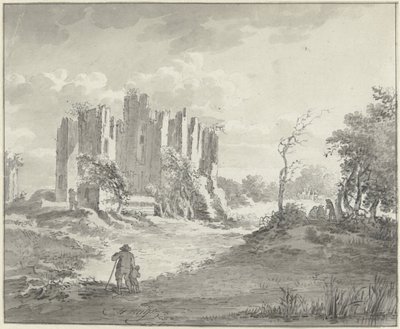 المناظر الطبيعية مع الآثار وبعض المزارعين بواسطة CA Buijs (رفض الإسناد)