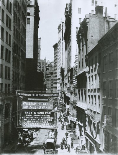 تافت وشيرمان بانر على Maiden Lane ، مدينة نيويورك ، 1908 بواسطة جي بي هول وابنه
