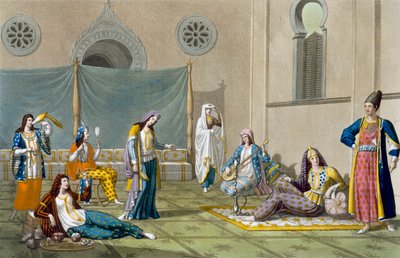 حريم فارسي ، من "Le Costume Ancien et Moderne" ، المجلد الأول ، اللوحة 47 ، بقلم جول فيراريو ، تم نشره في 1820s-30s بواسطة G. براماتي