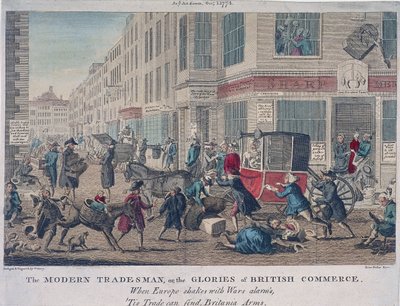 "التاجر الحديث ، أمجاد التجارة البريطانية" ، 1774 بواسطة جي تيري