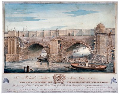 تم سحب أقفال سانت ماري وتشابل ، لندن بريدج ، 1829. بواسطة جي ييتس