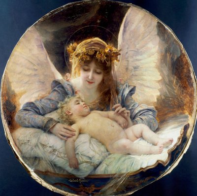 لوحة "الملاك الحارس" رسمها غابرييل جوزيف ماري فيرييه (1847-1914) مجموعة خاصة بواسطة غابرييل جوزيف ماري أوجوستين فيرير