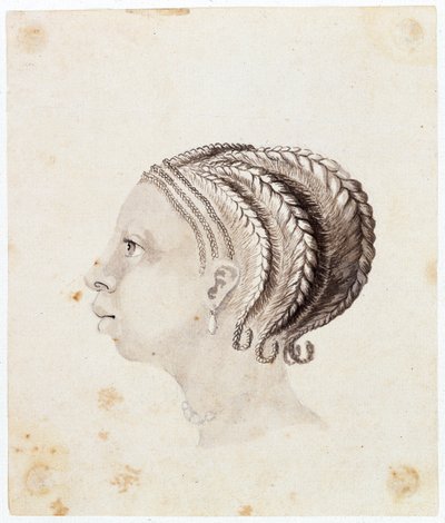رأس امرأة من غرب أفريقيا، حوالي عام 1775 (لوحة مائية) بواسطة غابرييل براي
