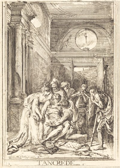 وفاة تانكريد [يسار] بواسطة غابرييل جاك دي سانت أوبين