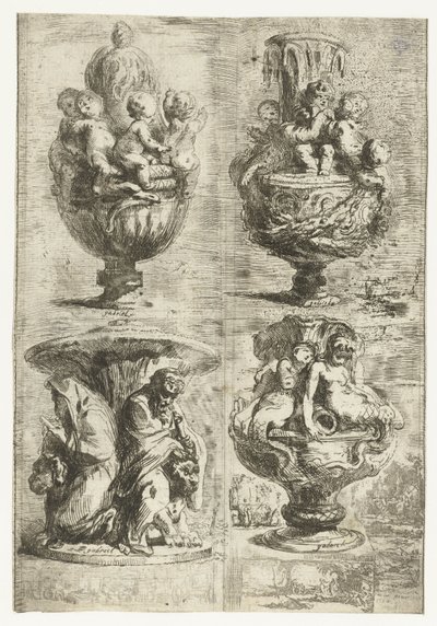 أربع مزهريات بواسطة غابرييل جاك دي سانت أوبين