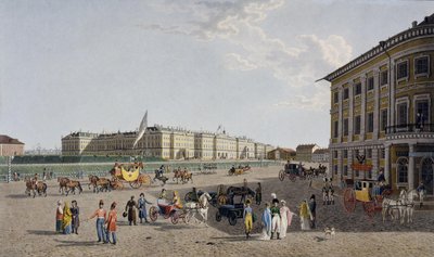 منظر لساحة القصر من شارع نيفسكي بروسبكت ، 1804 بواسطة غابرييل لودفيج لوري الأكبر