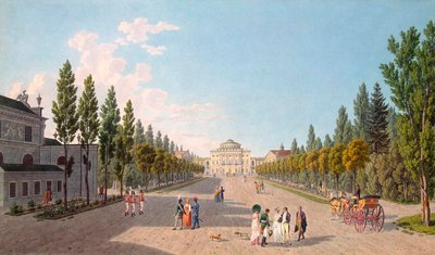 منظر لقصر بافلوفسك من المنتزه ، 1808. بواسطة غابرييل لودفيج لوري الأكبر