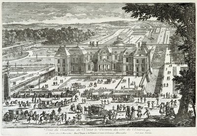 منظر لقلعة Vaux Le Visomte (Vaux-Le-Vicomte) من جانب المدخل (حدائق بجوار Le ours) - بواسطة Perelle ، أواخر القرن السابع عشر بواسطة غابرييل بيريل