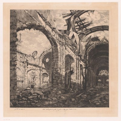 Ruïne van de Salle des Pas Perdus في باريس نا دي براند فان 1871 Salle des pas perdus من قصر العدل في باريس بعد حريق عام 1871 (العنوان على الجسم) بواسطة غابرييل ماري نيل