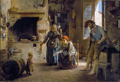 الخطوات الأولى لطفل رسم غايتانو شيريتشي (1838-1920) 1865 خافت 70x100 سم جينات ، جاليريا دارت موديرنا ، رقم الجرد 49 بواسطة جايتانو تشيريسي