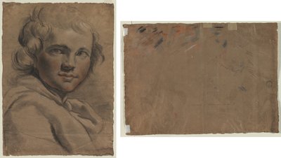 رأس شاب (وجه الوجه) رسم تخطيطي للرأس (ظهر) بواسطة غايتانو جاندولفي
