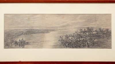 فرع بحيرة كومو (قلم رصاص على ورق) بواسطة غايتانو بريفياتي