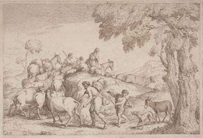 راعي مسن من الخلف بواسطة Gaetano Zompini ، بعد Giovanni Benedetto Castiglione