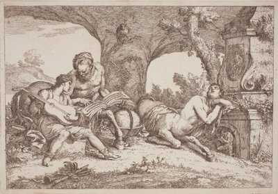 تشيرون إلى تعليم الموسيقى لأخيل بواسطة Gaetano Zompini ، بعد Giovanni Benedetto Castiglione