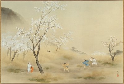 No-asobi (اللعب في الميدان) ، حوالي 1905 (حبر ولون على ورق) بواسطة غاهو هاشيموتو