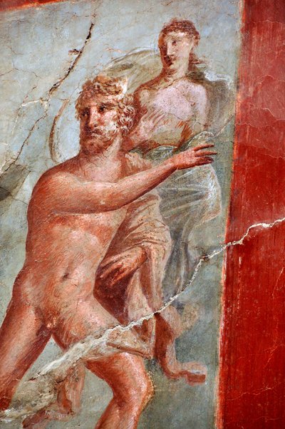 تفاصيل لوحة جدارية من كلية أو ساكلوم دي أوغستاليس، هرقل (لوحة جدارية) بواسطة Gallo-Roman
