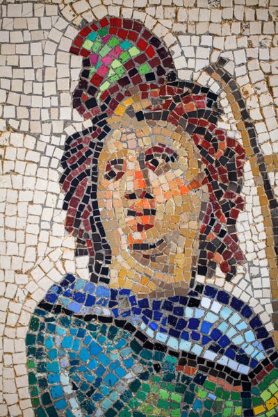 فسيفساء رومانية تصور أورفيوس وهو يعزف على القيثارة بواسطة جالو رومان