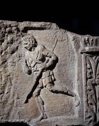 آرت جالو رومان: شاهدة تمثل المصارع. 50 ق.م - 100 م. ميتز. متحف الفنون الجميلة بواسطة جالو رومان
