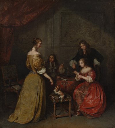 حفلة البطاقة ، كاليفورنيا. 1665. بواسطة جاسبار نيتشر