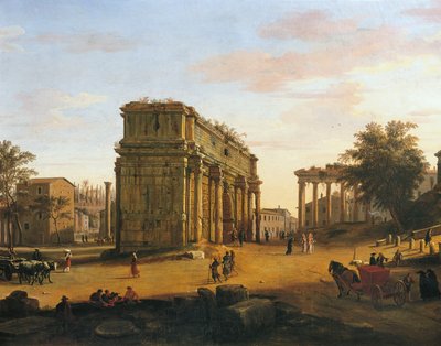 قوس سبتيموس سيفيروس في روما ، بقلم غاسبار فان ويتل (1652 أو 1653-1736) ، زيت على لوح ، 565 × 9056 سم ، التفاصيل بواسطة غاسبار فان ويتل