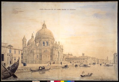 Chiesa della Salute, Grand Canal, Venice (pen & ink with watercolor on paper) بواسطة غاسبار فان ويتل