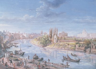 منظر لروما مع القديس بطرس وقلعة سانت أنجيلو في المسافة ، 1685 بواسطة غاسبار فان ويتل