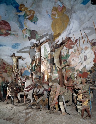 Crucifixion, detail of statues by Gaudenzio Ferrari (1475-1546), 38th chapel, Sacred Mountain of Varallo Sesia (UNESCO World Heritage Site, 2003), Piedmont, Italy بواسطة جودنزيو فيراري
