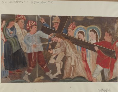 محطة الصليب رقم 8: يسوع يتحدث إلى نساء أورشليم ، ج. 1936. بواسطة جيفري هولت