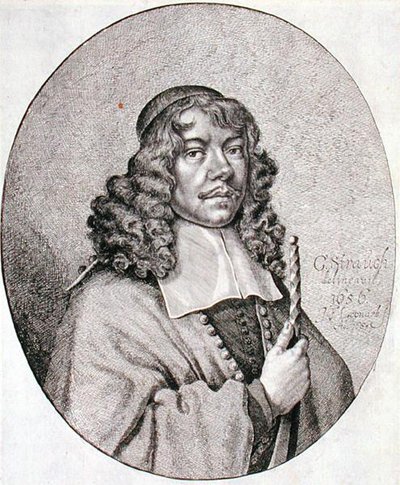 صورة لغابرييل شوتز (1585-1672) نقشها يوهان فريدريش ليونارت (1633-80) 1668 (نقش) بواسطة جورج (بعد) ستراوخ