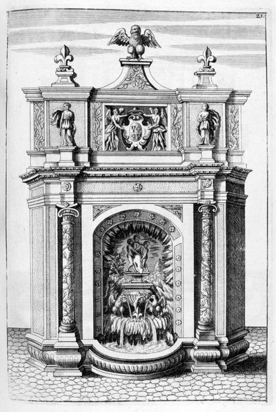 تصميم نافورة ، 1664 بواسطة جورج أندرياس بوكلر