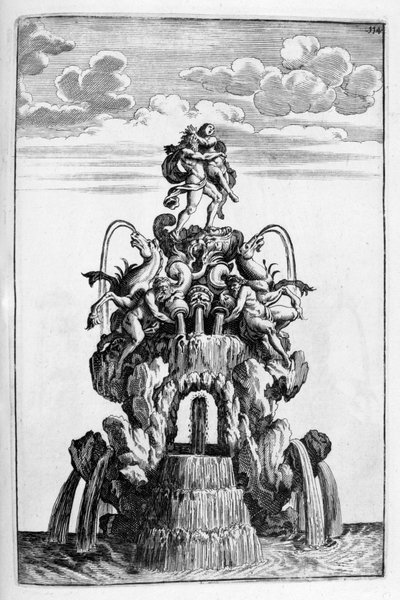 تصميم نافورة ، 1664 بواسطة جورج أندرياس بوكلر