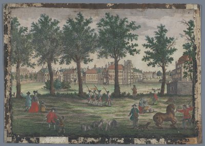 منظر لـ Hofvijver في لاهاي Prospect des Weihers gegen Hof anzusehen، zu Grafenhaag بواسطة جورج بالتازار بروبست (ربما)