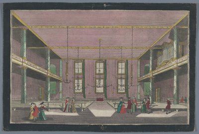 منظر داخلي لـ Kerk van de Broedergemeente في Zeist مكان لقاء المجتمع الشقيق في Zeyst von Innen بواسطة جورج بالتازار بروبست (ربما)