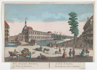منظر لبورصة روتردام Die Kauffmanns Börse zu Roterdam (العنوان على الجسم) روتردام (عنوان المسلسل) بواسطة جورج بالتازار بروبست