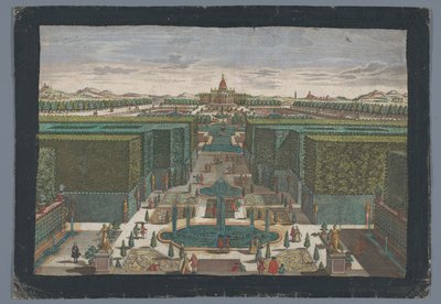 منظر لشارع على الجانب الأيسر من حديقة Spaziergang zur lincken Seite des Lust-Gartens (العنوان على الكائن) بواسطة جورج بالتازار بروبست