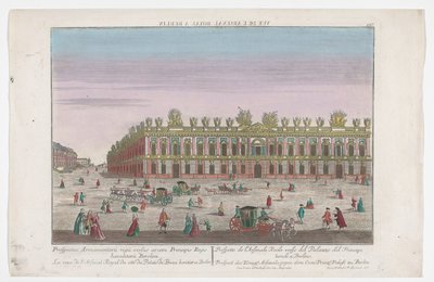 منظر لـ Zeughaus في برلين Prospect des Königl. الترسانات ، gegen dem Cron.Prinzl. Palast zu Berlin (العنوان على الكائن) برلين (عنوان المسلسل) بواسطة جورج بالتازار بروبست