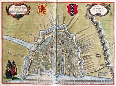 أمستردام، هولندا - في كتاب "Civitates Orbis Terrarum" لجورج براون، كولونيا 1617 بواسطة جورج براون
