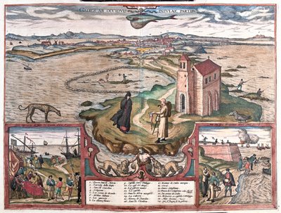 كاديس، إسبانيا - في كتاب "Civitates Orbis Terrarum" لجورج براون، كولونيا 1617 بواسطة جورج براون