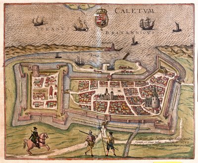 كاليه، فرنسا - في كتاب "Civitates Orbis Terrarum" لجورج براون، كولونيا 1617 بواسطة جورج براون