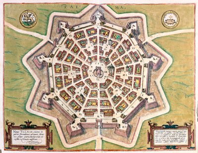 كاتانيا مع جبل إتنا في الخلفية، إيطاليا- في "Civitates Orbis Terrarum" لجورج براون، كولونيا بواسطة جورج براون