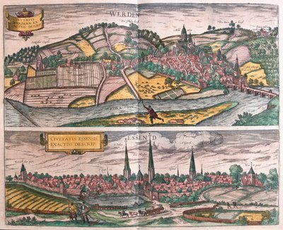 إيسن وفيردن، ألمانيا - في كتاب "Civitates Orbis Terrarum" لجورج براون، كولونيا 1617 بواسطة جورج براون