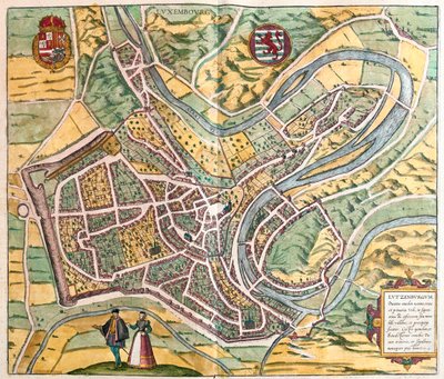 لوكسنبورغ، في كتاب "Civitates Orbis Terrarum" لجورج براون، كولونيا 1617 بواسطة جورج براون
