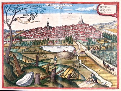 مارينبرغ، ألمانيا - في كتاب "Civitates Orbis Terrarum" لجورج براون، كولونيا 1617 بواسطة جورج براون