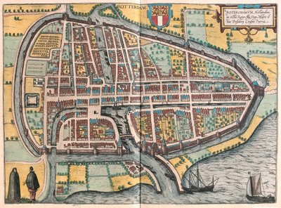 روتردام، هولندا - في كتاب "Civitates Orbis Terrarum" لجورج براون، كولونيا 1617 بواسطة جورج براون