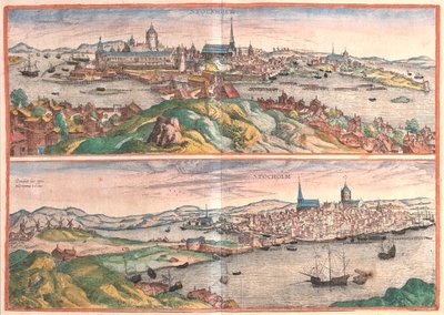 ستوكهولم، السويد - في كتاب "Civitates Orbis Terrarum" لجورج براون، كولونيا 1617 بواسطة جورج براون