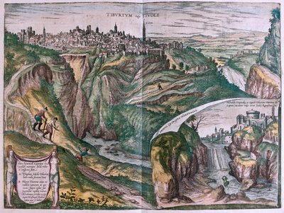 تيفولي، إيطاليا - في كتاب "Civitates Orbis Terrarum" لجورج براون، كولونيا 1617 بواسطة جورج براون