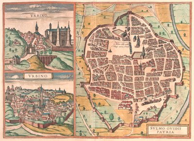 أوربينو - سولمونا، إيطاليا - في "Civitates Orbis Terrarum" لجورج براون، كولونيا 1617 بواسطة جورج براون