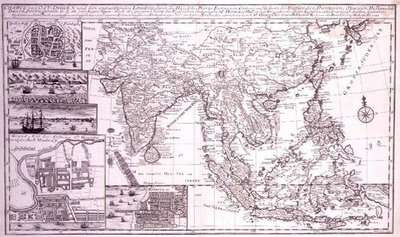 الهند إلى غينيا الجديدة الغربية بما في ذلك جنوب اليابان والفلبين ، نقش بواسطة JB Bruhl ، حوالي عام 1737 (نقش) بواسطة جورج كريستيان بونستيدت