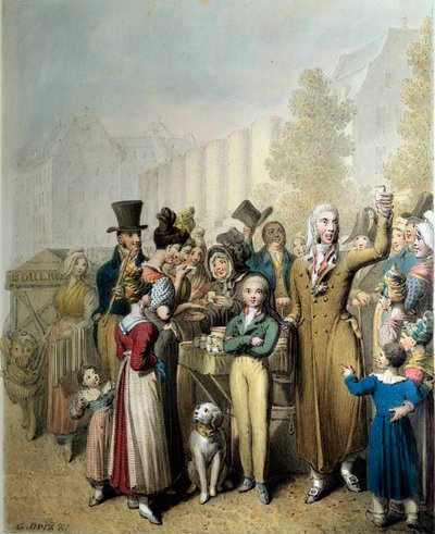 بوليفارد دي لا مادلين ، الطباعة الحجرية الدجال لجورج إيمانويل أوبيتز (1775-1841) 1831 باريس. متحف كارنافاليت بواسطة جورج إيمانويل أوبيتز