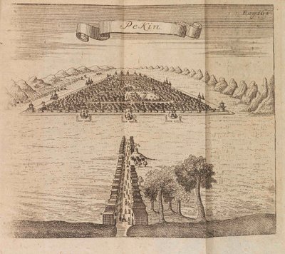 بكين. سفر سفارة إلى بكين من تنظيم القيصر بطرس الأول ، 1719. بواسطة جورج جوهان شجاعة